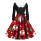 Christmas themed print dress family atmosphere party event costume