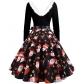 Christmas themed print dress family atmosphere party event costume