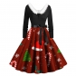 Christmas themed print dress family atmosphere party event costume