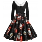 Christmas themed print dress family atmosphere party event costume