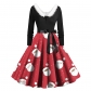 Christmas themed print dress family atmosphere party event costume