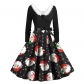 Christmas themed print dress family atmosphere party event costume