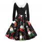 Christmas themed print dress family atmosphere party event costume