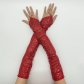 Long Fingerless Sequined Reflective Gloves Halloween Gloves Cosplay Stage Performance Gloves Nightclub Gloves