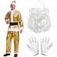 2024 Old Man Golden Christmas Costume Christmas Clothes Adult Men's Performance Party Suit Performance