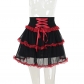 2024 new Halloween dark style temperament contrast color lace strap mesh skirt for women