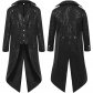 2024 New European and American Men's Clothing Medieval Retro Clothing Men's Mid-Length Punk Retro Tuxedo Men