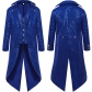 2024 New European and American Men's Clothing Medieval Retro Clothing Men's Mid-Length Punk Retro Tuxedo Men