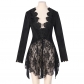 Christmas new short coat Gothic dark women's clothing sexy lace tuxedo slim jacket dress