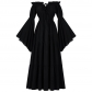 New Off-the-shoulder Ruffled Long Sleeve Renaissance Floor-length Dress