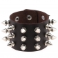 European and American Harajuku punk style non-mainstream exaggerated leather bracelet tapered tip rivet three-row leather bracelet bracelet