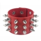 European and American Harajuku punk style non-mainstream exaggerated leather bracelet tapered tip rivet three-row leather bracelet bracelet