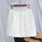 Short skirt spring a-line skirt women 2024 new summer three-dimensional flowers slimming high-end super beautiful skirt