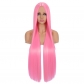 100CM1 meter middle part cosplay wig black pink multi-purpose straight hair anime long style spot