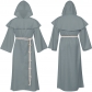 Medieval monk costume wizard priest cos costume Halloween death robe cosplay role playing