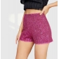 European and American fashion multi-color fashion sequin slim hot pants sequin mid-waist sexy straight shorts