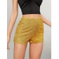 European and American fashion multi-color fashion sequin slim hot pants sequin mid-waist sexy straight shorts