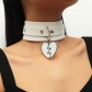 Harajuku rock lightning peach heart pendant neck rim heart broken love double -layer cortex neck with collarbone chain