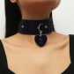 Harajuku rock lightning peach heart pendant neck rim heart broken love double -layer cortex neck with collarbone chain