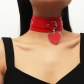 Harajuku rock lightning peach heart pendant neck rim heart broken love double -layer cortex neck with collarbone chain