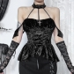 Summer 2024 new style dark style sexy small flying sleeve waist ruffled halter neck vest top for women