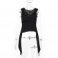 Summer 2024 new European and American style street fashion hot girl versatile irregular eyelet vest for women