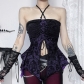 Summer 2024 new street style hot girl sexy gothic palace style pattern holiday style suspenders for women