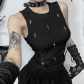 Summer 2024 new street style sexy temperament cross pendant hollow sleeveless vest for women