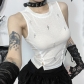 Summer 2024 new street style sexy temperament cross pendant hollow sleeveless vest for women