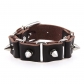 Genuine leather cowhide bracelet personality punk style alloy spike bracelet accessories adjustable trendy street dance bracelet wristband