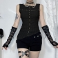 Summer 2024 new European and American hot girl all-match diamond lace cross hollow vest for women