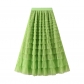 Mesh cake skirt women spring and autumn 2024 new style skirt fairy white gauze skirt pleated long skirt