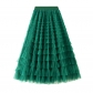 Mesh cake skirt women spring and autumn 2024 new style skirt fairy white gauze skirt pleated long skirt