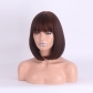 European and American Wigs for Women Black Brown Flaxen Gradient Short Hair Air Bangs Short Hair Synthetic Fiber Wigs