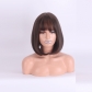 European and American Wigs for Women Black Brown Flaxen Gradient Short Hair Air Bangs Short Hair Synthetic Fiber Wigs