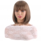 European and American Wigs for Women Black Brown Flaxen Gradient Short Hair Air Bangs Short Hair Synthetic Fiber Wigs