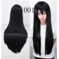 cos wig anime universal color 80CM long straight hair European and American cosplay hot selling models in stock