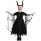 Halloween costumes for girls black dress dark little witch stage horns gothic dress devil dress