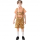 Boys German Oktoberfest suit new overalls + cotton plaid shirt two-piece Halloween costume