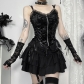 Summer 2024 new hot girl vest dark style gothic summer rose suspender top for women