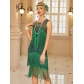 1920S Retro Ball Embroidered Tassel Dress Cocktail Party Large Size Sequin Beaded Mesh Dress