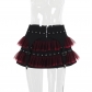 Black and red splicing mesh black swan ballet skirt female dark style hot girl versatile short skirt