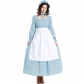 Halloween costume American history Civil War prairie colony pink square neck floral dress pioneer dress