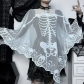 Dark style skull lace cape for women European and American personality all-match street casual cape top