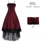 Devil Fashion Women's Gothic Bandeau Layered Evening Gown Dress