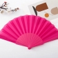 Solid color flat fan craft fan team performance props classical square dance folding fan