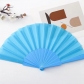 Solid color flat fan craft fan team performance props classical square dance folding fan