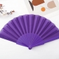 Solid color flat fan craft fan team performance props classical square dance folding fan