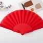 Solid color flat fan craft fan team performance props classical square dance folding fan