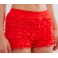 European and American sexy beach hot pants ruffled wave solid color Lolita low waist shorts skirt pants women